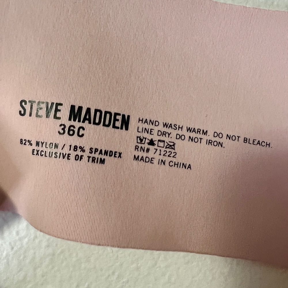 Steve Madden Pastel Rose Wireless Bralette Bra - 36C - Picture 8 of 9